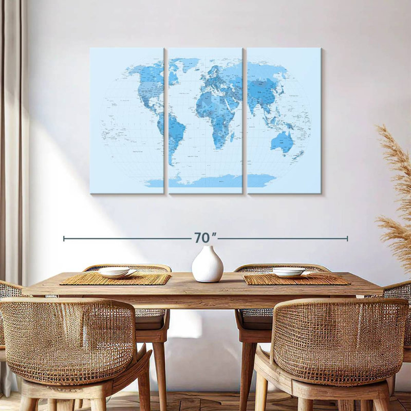 World Map Blues, 36" H x 57" W