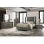 Commode de style contemporain à 5 tiroirs avec support à 5 tiroirs et feuillets sur fond gris foncé