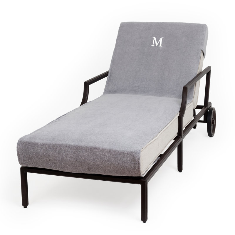 Chaise Lounge Cover Cotton, Gray\White, M