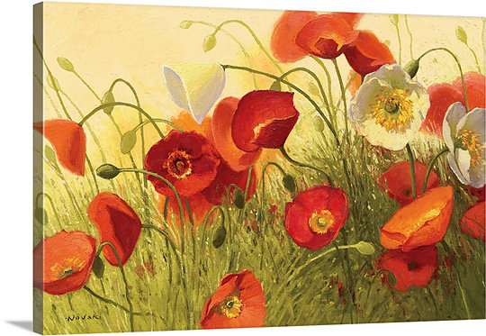 «Havin a Heat Wave» par Shirley Novak - reproduction, H 32 po x l 48 po x P 1,5 po, Toile