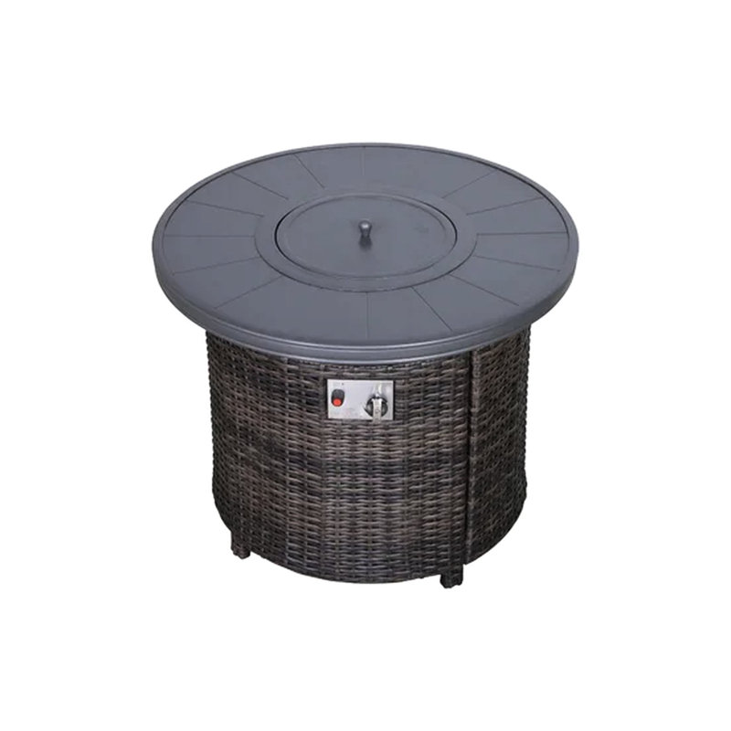 32" W X 25" H Aluminum Propane Fireplace Table, , Stainless Steel Burner, 55,000 Output, Efficient Flame Burning Outdoor Fire Pit W, Propane, Exterior, Area, Gas Conversion