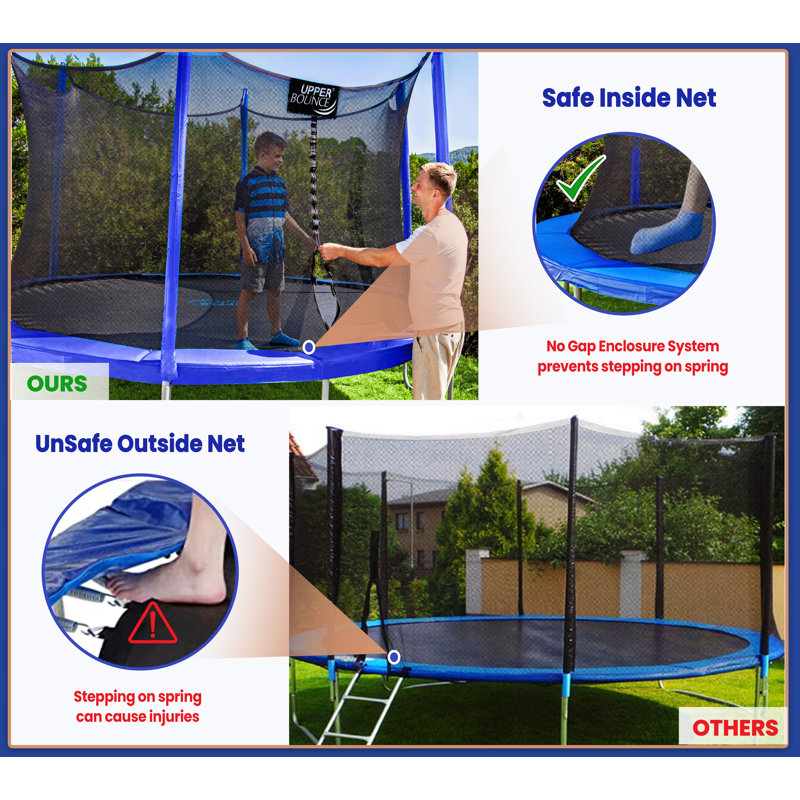 15 ft Black Round Trampoline with Enclosure Set