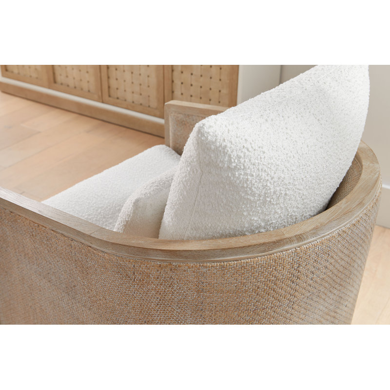 Noda Swivel Club Chair, Boucle-Snow / Natural Gray