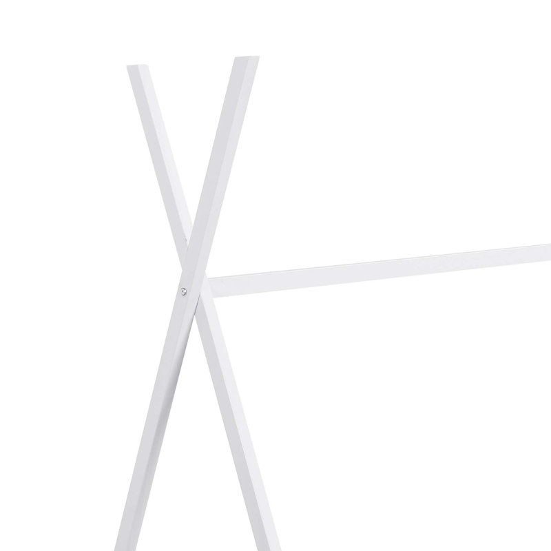 Lit plateforme simple en métal avec structure triangulaire, Blanc