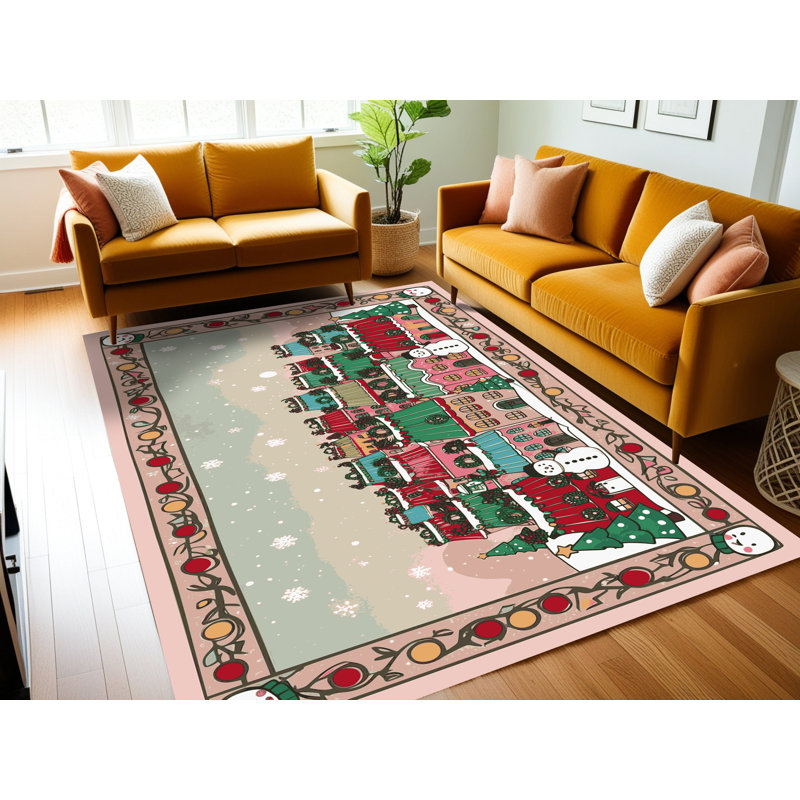 Tapis de Noël hiver lavable Ginza Six, Rectangulaire 2 pi x 3 pi