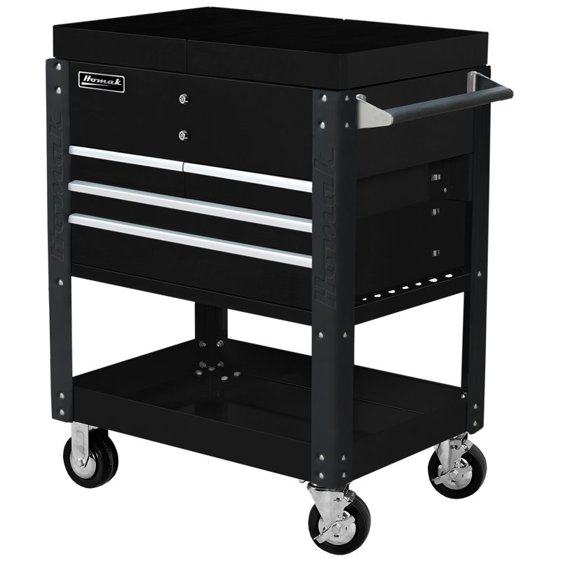 30.25 in. W Steel Bottom Rollaway Chest, Black