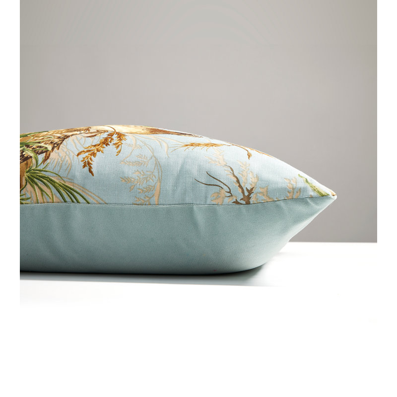 Edwins Covey Linen Blend Square Indoor / Outdoor Pillow Cover & Insert, Multi On London Blue