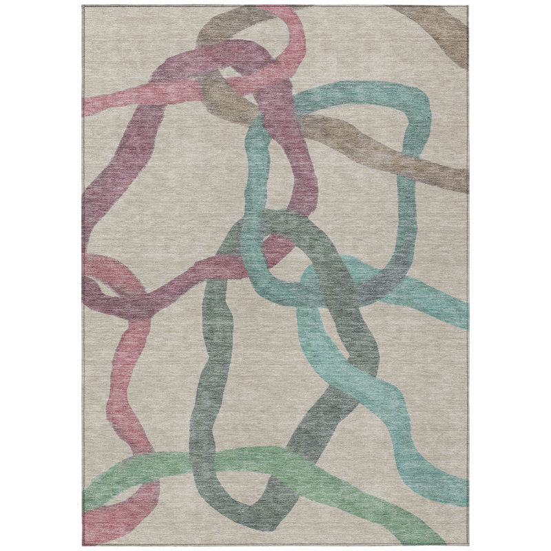 Machine Washable Indoor/Outdoor Erfried ACN2394 Abstract Rug, Rectangle 10' x 14'