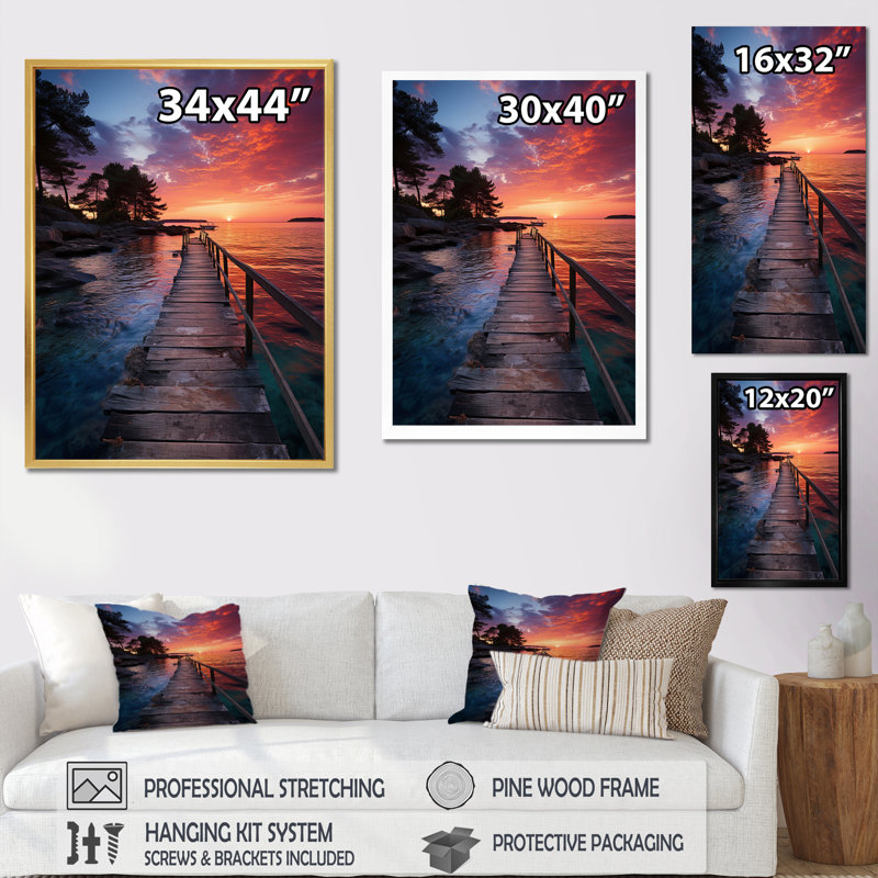 Dominicain tropical Sunset Reflections I - Nautique et plage, reproduction sur toile, H 40 po x l 30 po x P 1,5 po