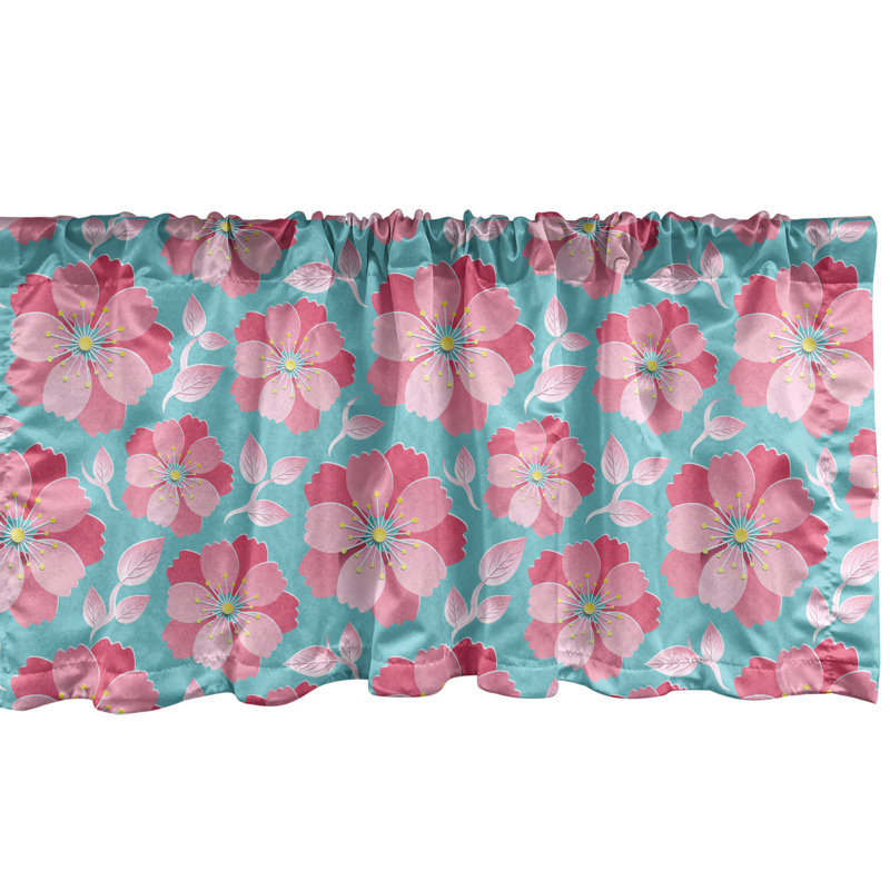 Cantonnière Ambesonne paquet de 2 arbres hawaïens 54 po x 18 po bleu blanc