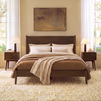 Boneva Mid-Century Modern 3-pieceBedroom Set with Nightstand