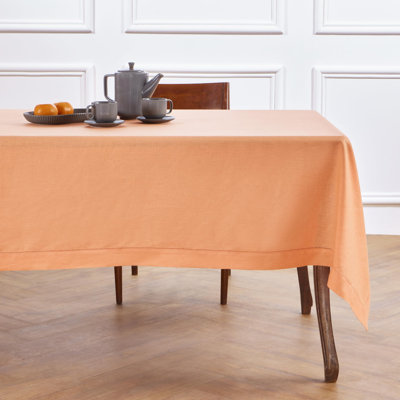 100% Pure Linen Hemstitch Tablecloth- Classic Hemstitch
