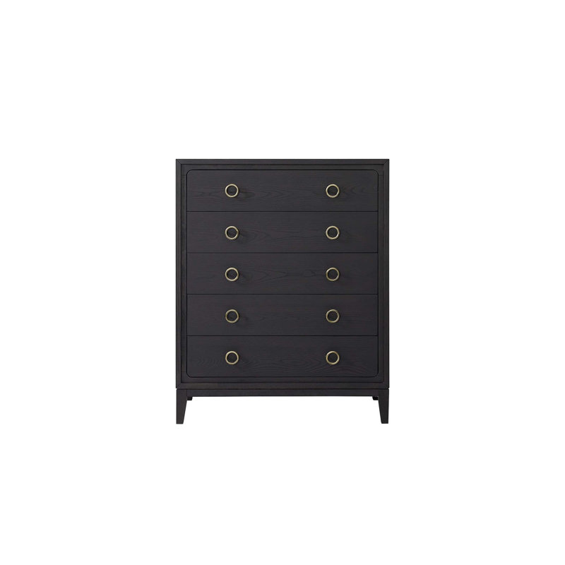 Commode 5 tiroirs au fini poivre