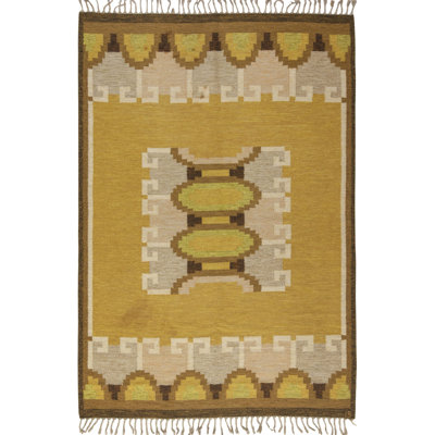 Vintage One-of-a-Kind Rectangle 6'6" x 9'3" Flatweave Area Rug