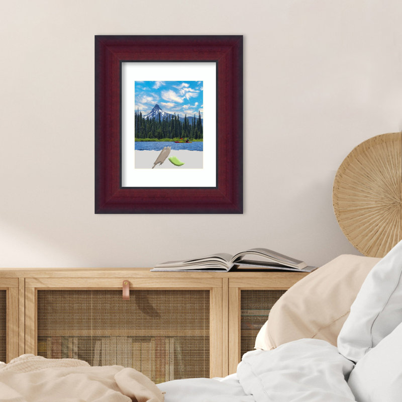 Dunois Cherry Wood Picture Frame with Mat, 11" x 14"