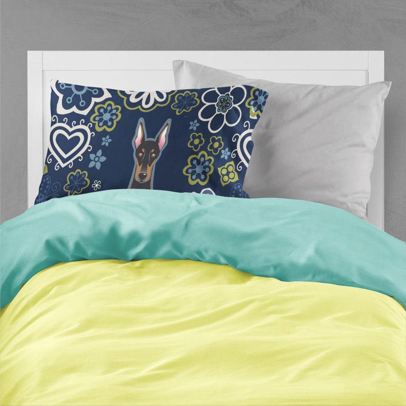 Taie d’oreiller floral, Doberman pinscher