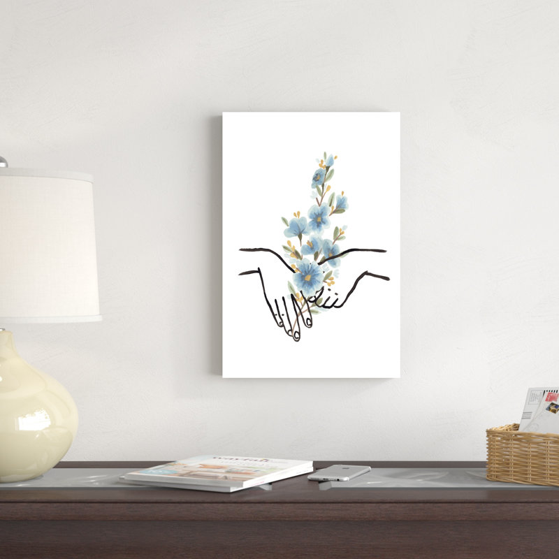 Mains et fleurs IV, H 18 po x l 12 po x P 1,25 po