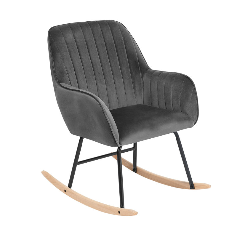 Ines Upholstered Rocking Chair, Grey
