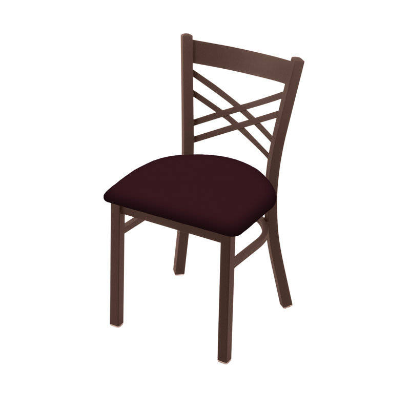 Catalina 18'' H Upholstered Metal Side Chair, Bronze, Vinyl-Canter Bordeaux
