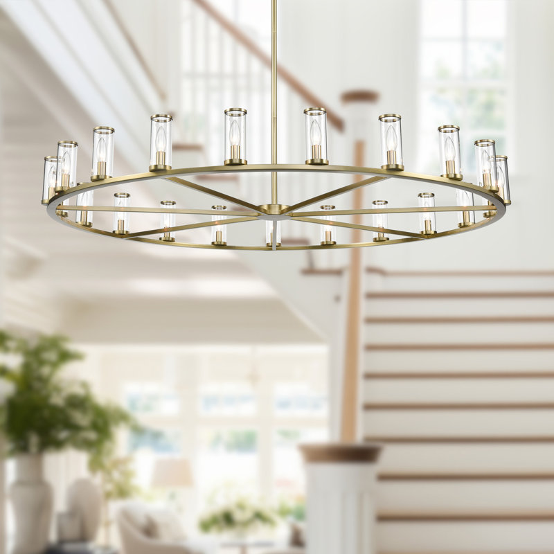 Revolve 21 - Light Chandelier, Natural Brass