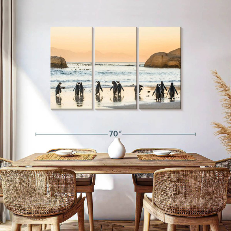 Brampt Penguins On The Shore, 36" H x 57" W