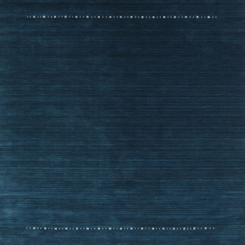 Tapis contemporain bleu, Carré 5 pi
