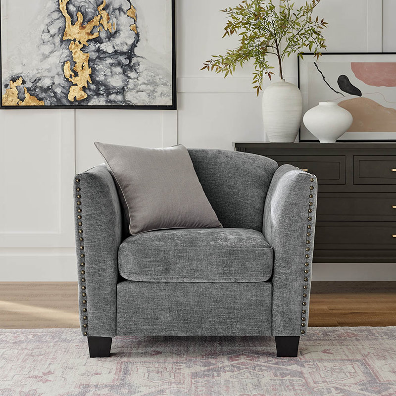 Tilford Upholstered Accent Chair, Grey