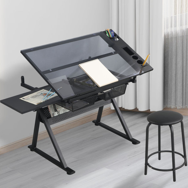 Latitude Run® Adjustable Metal Base Drafting Table | Wayfair