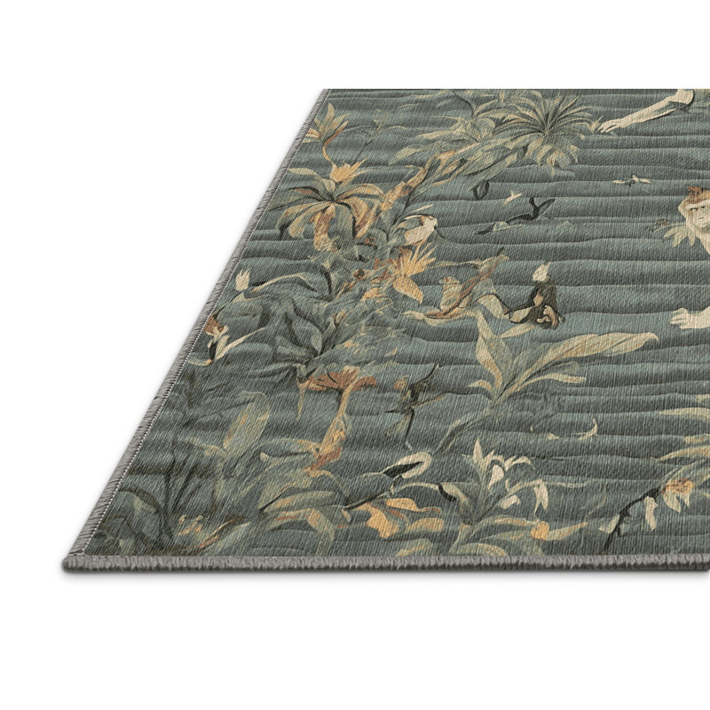 Tapis brun lavable à la machine, Carré 7 pi