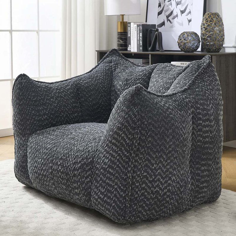 Chenille Bean Bag Chair, Black
