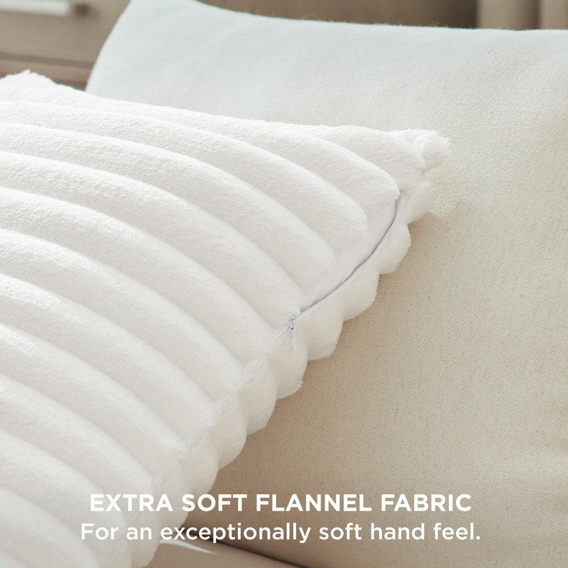 Bedsure Striped Throw Pillow Covers, White