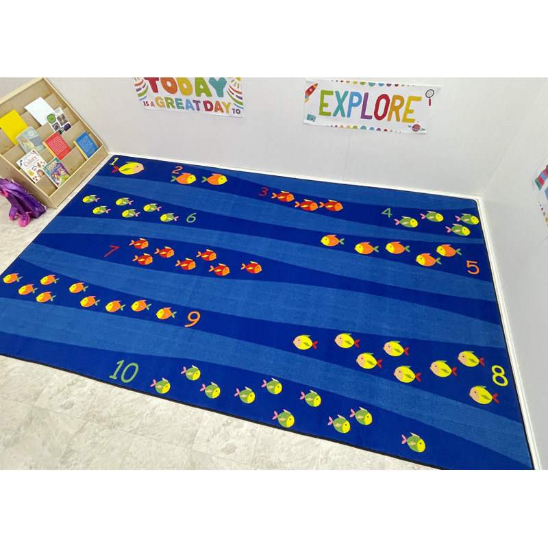 Tapis décoratif KidCarpet.com « Banc de poissons », rectangle de 122 x 183 cm, Rectangle 4pi x 6 pi