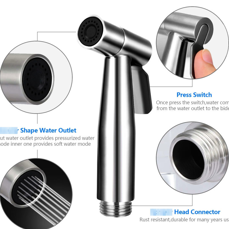 Bidet For Toilet - Stainless Steel, Leak, Adjustable Water , Easy Install, Bathroom And Pet Cleaning Flow, Installation, Feminine Hygiene
