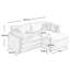 Canapé 2 places en forme de L avec repose-pieds et repose-pieds Corduroy-1983885623
