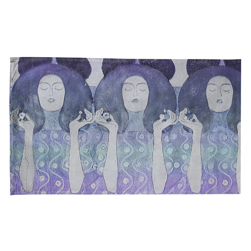 Serviette de thé ange mariés Magaw, Sergé de coton, Bleu