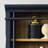 Olszewski Three 8' Tall Bookcase Wall With Fireplace and Ladder, Storage Organizer, Black
