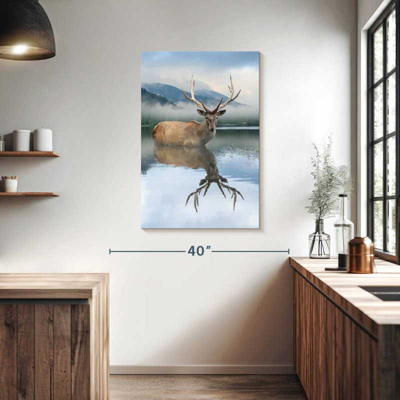 Deer Reflection, 39" H x 26" W