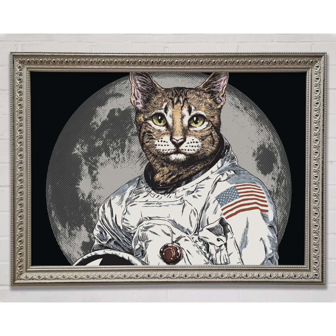 Katze Astronaut - Einzelner Bilderrahmen Druck