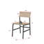 Ensemble de 4 chaises de salle à manger industrielles en acier inoxydable noir et naturel, hauteur 81 cm (32 po).