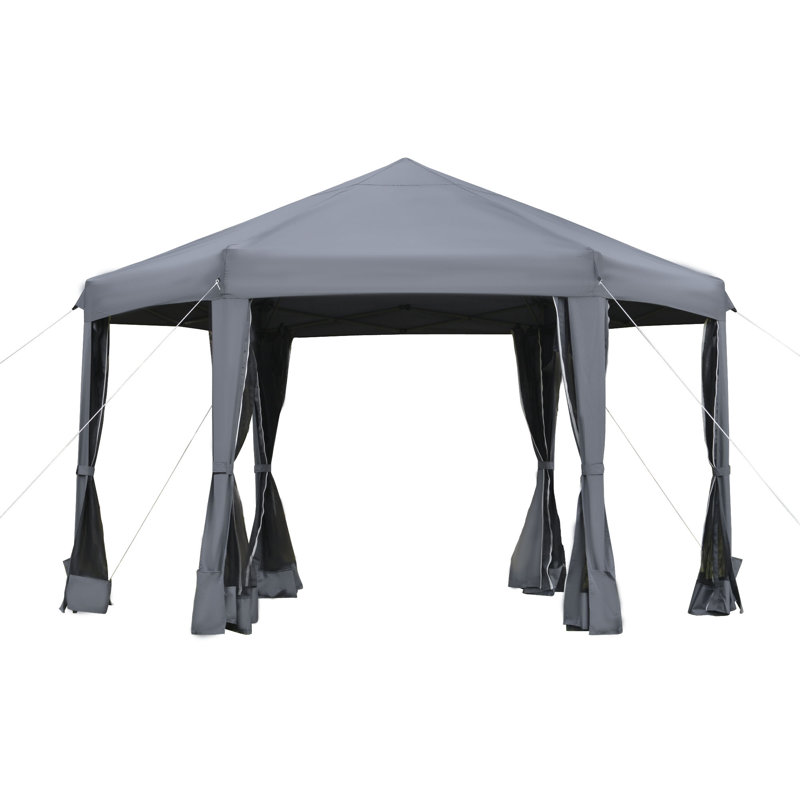 13 Ft. W x 13 Ft. D Metal Gazebo, Dark Gray