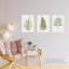 Botanical Aesthetic Single Fern Leaves Detailed Fern Frond Vintage - 3 Piece No Frame Print Set-88622461