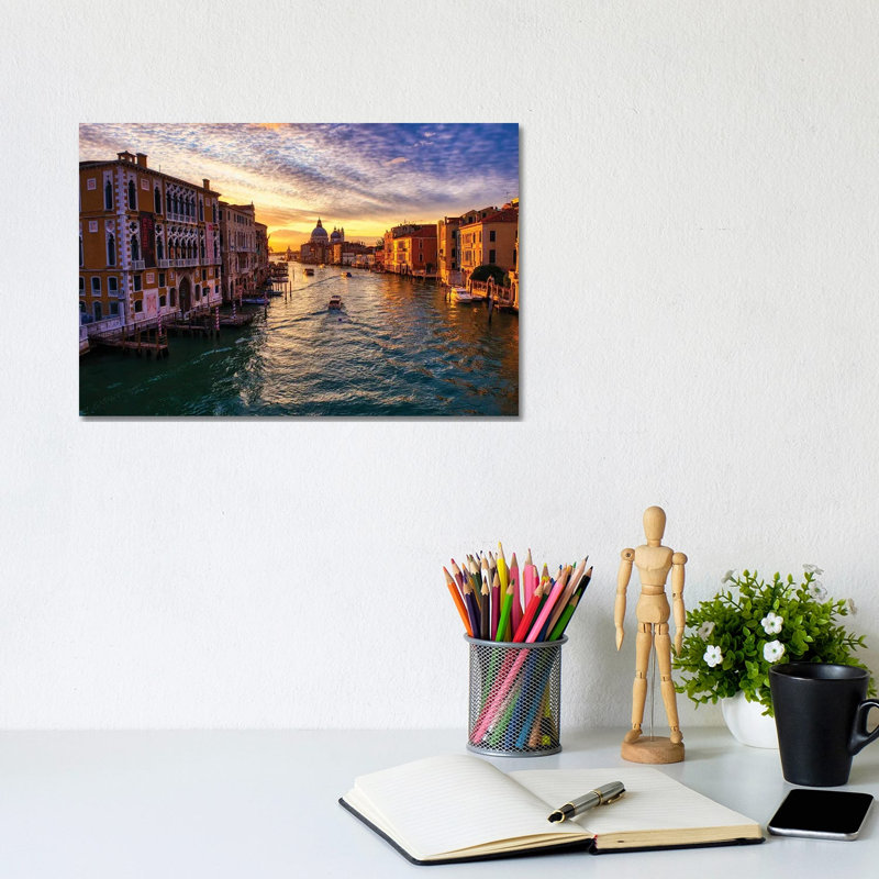 Sunrise On The Grand Canal Of Venice II by Zoe Schumacher - Wrapped Canvas Print, 20.32 cm H x 30.48 cm W