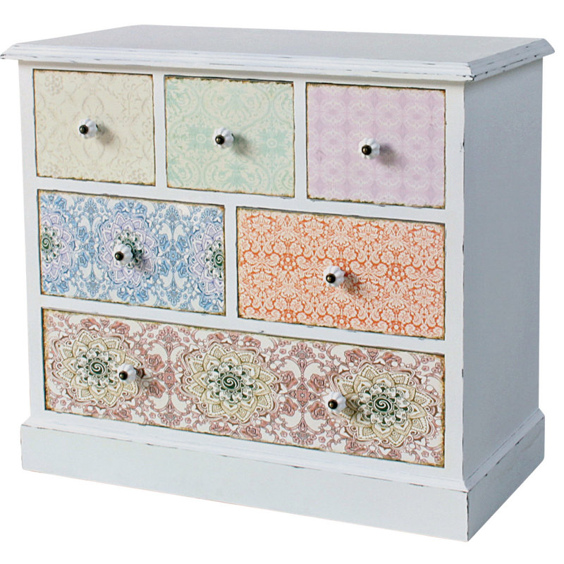 Paisley 6 Drawer 81cm W Solid Wood Chest of Drawers, With FSC