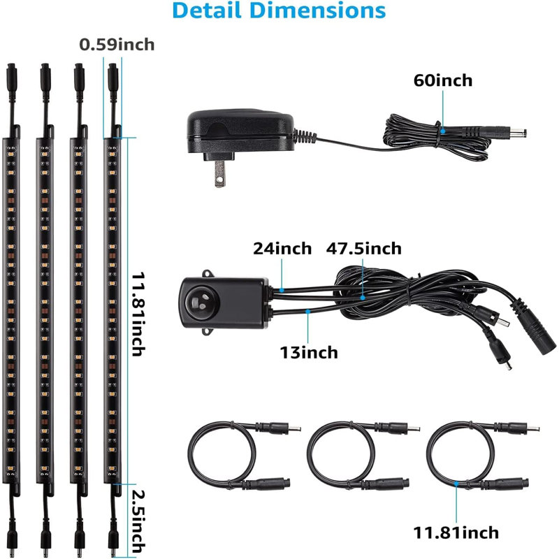 LED 11.8'' Under Cabinet Strip Light, 3000K