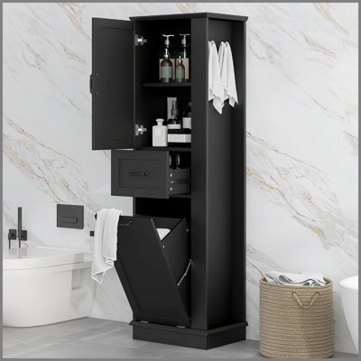 Grande armoire de rangement moderne - compartiment inclinable, tablettes réglables, capacité de 80 lb, charnières à fermeture en douceur, poignées en alliage d'aluminium, parfait pour la salle de bain et l'organisation à la maison