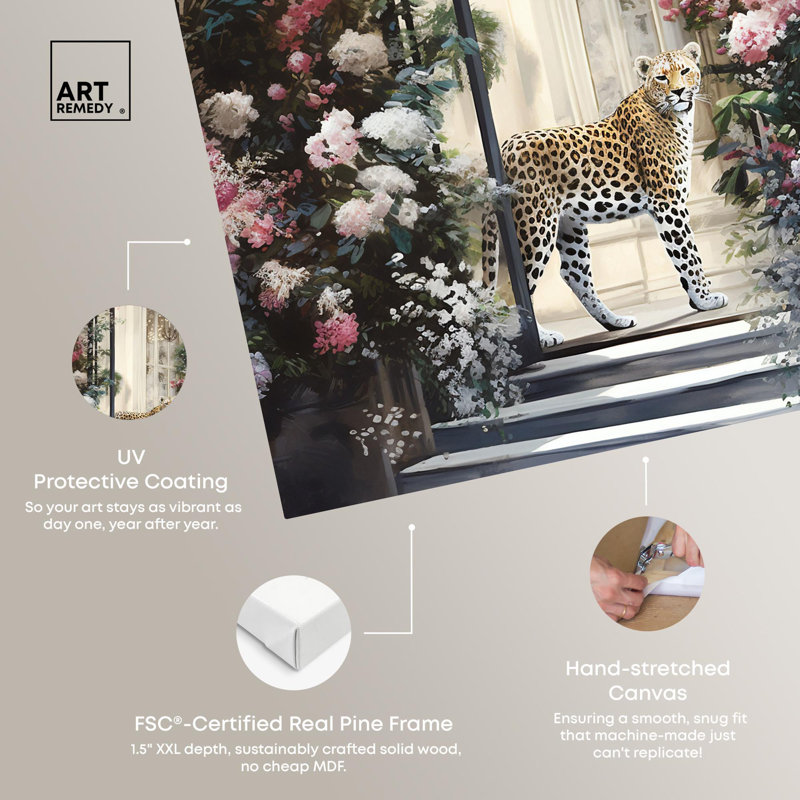 Elegant Flower Storefront Canvas with Leopard, 10" x 15"