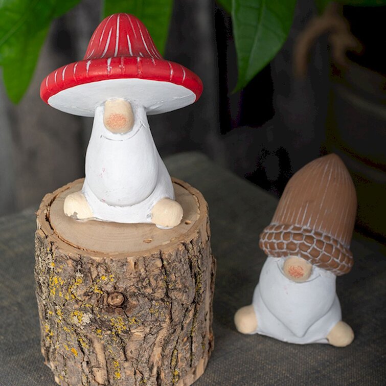 Cement Mushroom Gnome Figurine Trinx