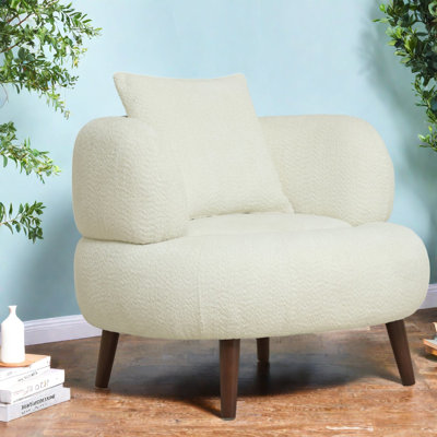 Fauteuil d'appoint moderne en nuage en chenille de 36 po avec repose-pieds Cloud Soft
