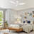36"  Smart Flush Mount Ceiling Fan with Remote Control and LED Light Kit Included