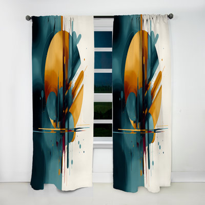 The Geometry Of Light I - Modern Curtain - Velvet Room Darkening - 1 panel